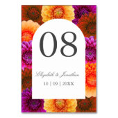 Numéro De Table Dahlia Mariage d'automne (Dos)
