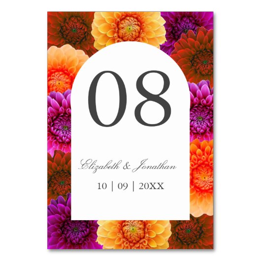 Numéro De Table Dahlia Mariage d'automne (Par défaut)
