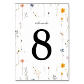 Numéro De Table Dainty Floral Fleur sauvage Mariage (Dos)