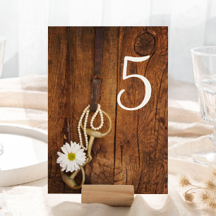 Numéro De Table Daisy and Horse Bit Western Wedding Table Numbers