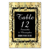Numéro De Table Damas d'or et noir (Dos)