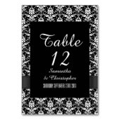 Numéro De Table damas gothique noir et blanc (Dos)