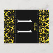 Numéro de table Damas jaunes et noires à deux côté (Dos)