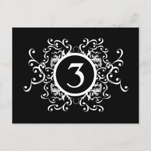 Numéro de table Damas noir et blanc