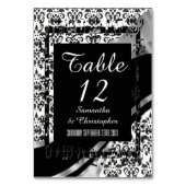 Numéro De Table Damas traditionnelles et noir (Dos)