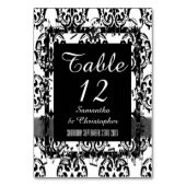 Numéro De Table Damas traditionnelles et noir (Dos)