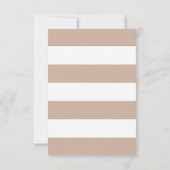Numéro de table d'ancre rayé marron taupe et blanc (Dos)