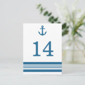 Numéro de table d'Ancres nautiques Carte postale (Debout devant)