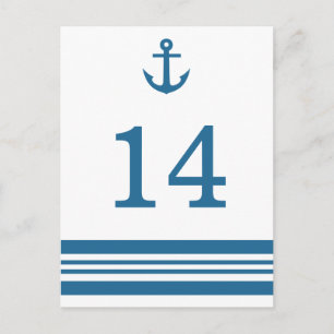 Numéro de table d'Ancres nautiques Carte postale