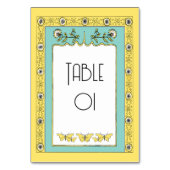 Numéro De Table Dandelions et papillons de printemps Art nouveau (Dos)