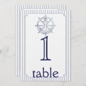 Numéro de table d'anniversaire à rayures d'ancre n (Devant / Derrière)