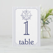 Numéro de table d'anniversaire à rayures d'ancre n (Debout devant)