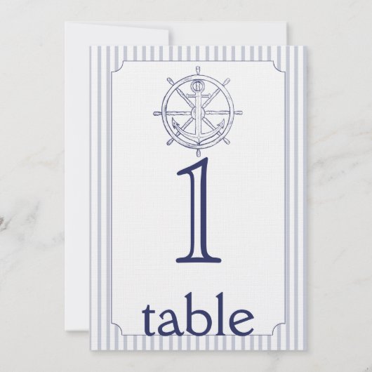 Numéro de table d'anniversaire à rayures d'ancre n (Dos)