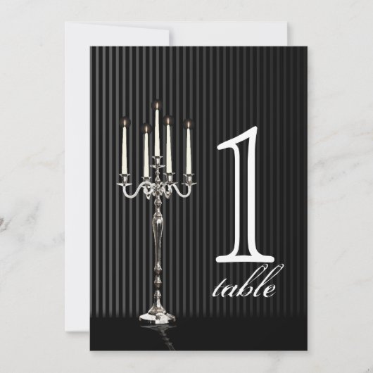 Numéro de table d'anniversaire à rayures de candél (Devant)