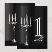 Numéro de table d'anniversaire à rayures de candél (Devant / Derrière)