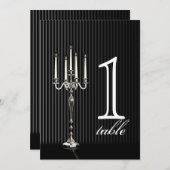 Numéro de table d'anniversaire à rayures et candél (Devant / Derrière)