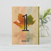 Numéro de table d'anniversaire avec feuille d'érab (Debout devant)