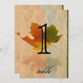 Numéro de table d'anniversaire avec feuille d'érab (Devant / Derrière)