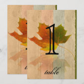 Numéro de table d'anniversaire de feuille d'érable (Devant / Derrière)