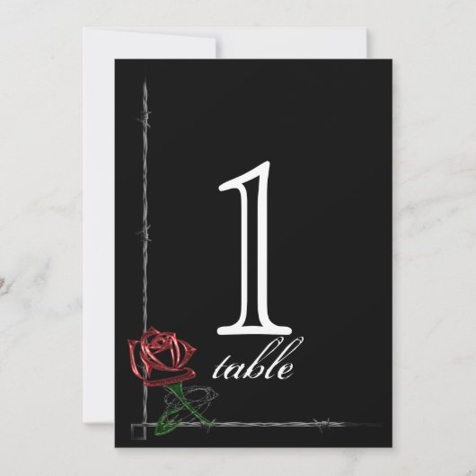 Numéro de table d'anniversaire de rose filaire bar (Devant)