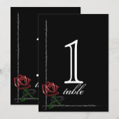 Numéro de table d'anniversaire de rose filaire bar (Devant / Derrière)