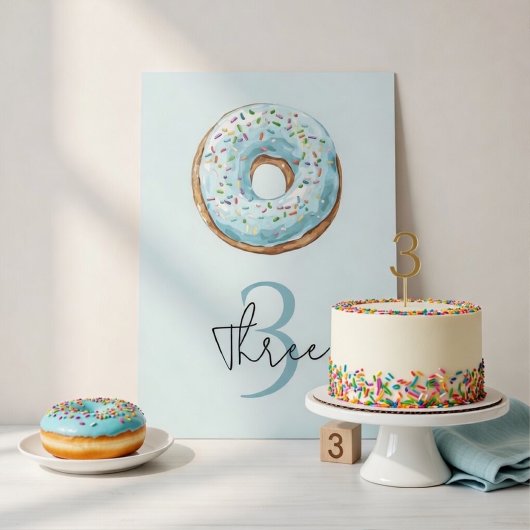 Numéro de table d'anniversaire Donut | Anniversair