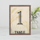 Numéro de table d'anniversaire en blé champêtre (Debout devant)