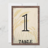 Numéro de table d'anniversaire en blé champêtre (Dos)