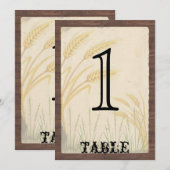 Numéro de table d'anniversaire en blé champêtre (Devant / Derrière)