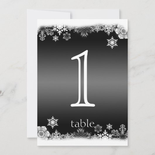 Numéro de table d'anniversaire flocon de neige noi (Devant)