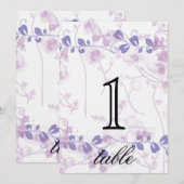 Numéro de table d'anniversaire lilas Visions Papil (Devant / Derrière)