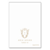 Numéro De Table DAPHNE Classy Gold White Crest Mariage Place Cards (Par défaut)