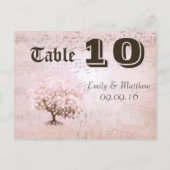 Numéro de table d'arbre à feuilles en forme de cœu (Dos)
