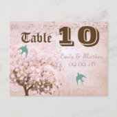Numéro de table d'arbre à feuilles en forme de cœu (Devant)