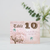 Numéro de table d'arbre à feuilles en forme de cœu (Debout devant)