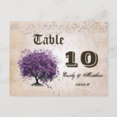 Numéro de table d'arbre à feuilles en forme de cœu (Dos)