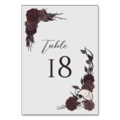 Numéro De Table Dark Floral Skull Gothic Wedding Table Number Card (Par défaut)