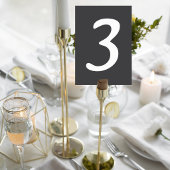 Numéro De Table Dark Gray Wedding Table Number Card