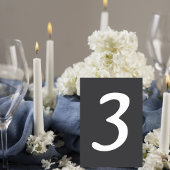 Numéro De Table Dark Gray Wedding Table Number Card