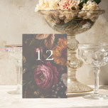 Numéro De Table Dark Moody Baroque Florals Flowers Fall Wedding<br><div class="desc">Dark Moody Baroque Florals Flowers Fall Wedding Table Numbers</div>