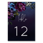 Numéro De Table Dark Moody Blue Lavender Floral Moderne Mariage (Par défaut)