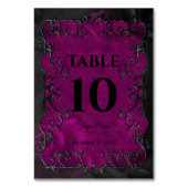 Numéro De Table Dark Purple Gothic Halloween Wedding (Dos)