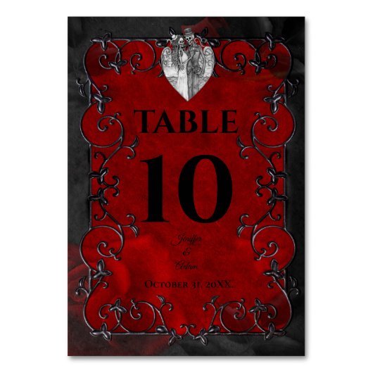 Numéro De Table Dark Red Gothic Halloween Wedding (Par défaut)