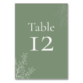 Numéro De Table Dark Sage Green Botanical Table Number (Dos)