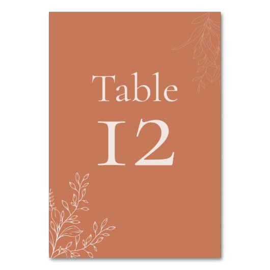 Numéro De Table Dark Terracotta Botanical Table Number (Par défaut)