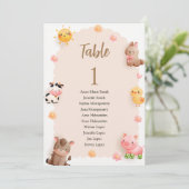 Numéro de table de baby shower et nom de l'invité (Debout devant)