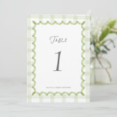 Numéro de table de Baby Shower Gingham Vert Fantai (Debout devant)