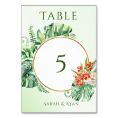 Numéro de table de bague tropicale (Dos)