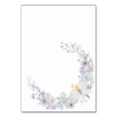 Numéro de table de baptême à croix florale lavande (Dos)