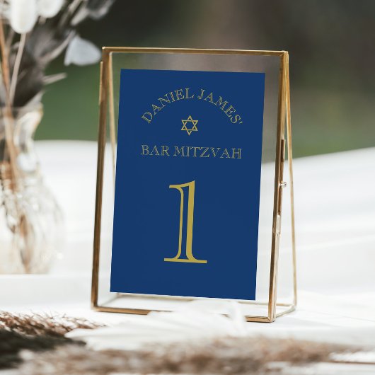 Numéro de table de Bar Mitzvah étoile simplement é